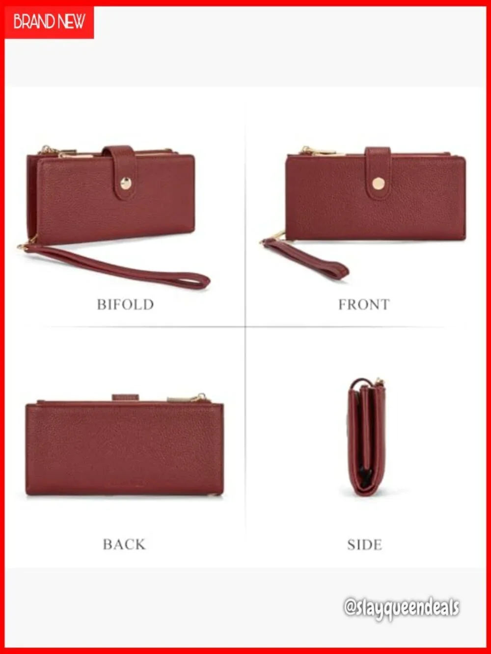 Large Vegan Leather Wristlet Wallet with RFID Blocking and Phone Pocket